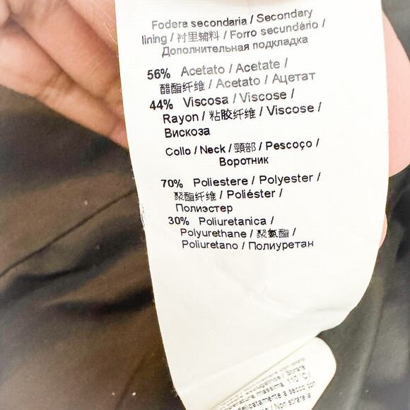 Iceberg Leather Collar Black Blazer Open Jacket Front Pockets Size 44 MINT - Picture 4 of 8